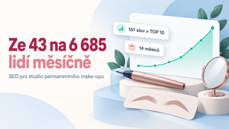 Studio permanentního make-upu v Praze - zvýšení návštěvnosti z vyhledávačů ze 43 na 6685 lidí měsíčně